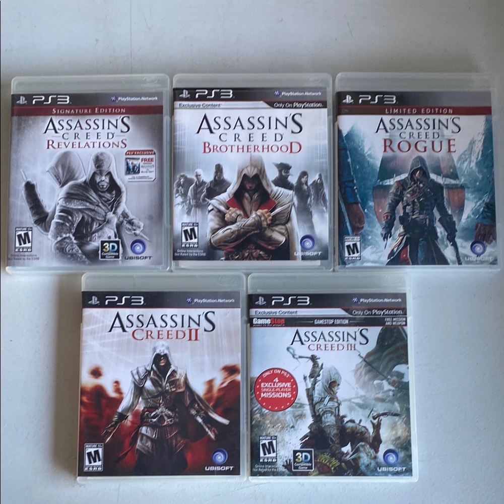 Sony Red and White PS3 Assassin's Creed Game Collection